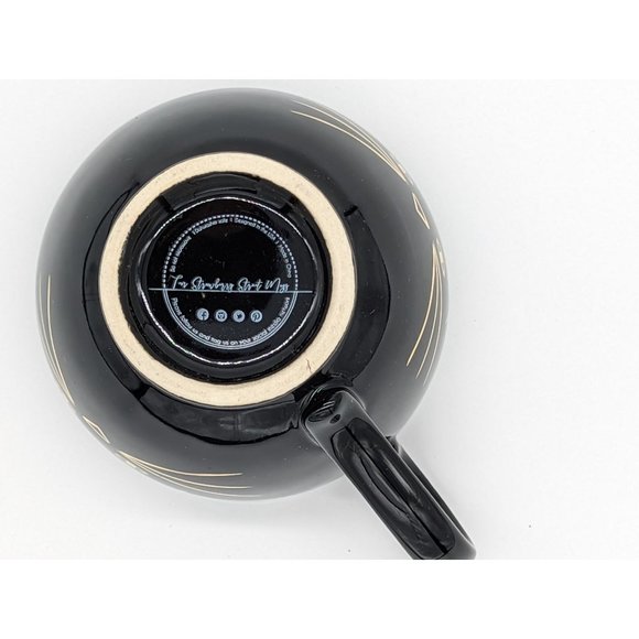 Black Cat Face Mug Gold Whiskers Heart 10 Strawberry Street Large Coffee Tea Cup - Picture 6 of 9